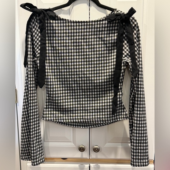 Tops - Black and White Checkered Women's Top